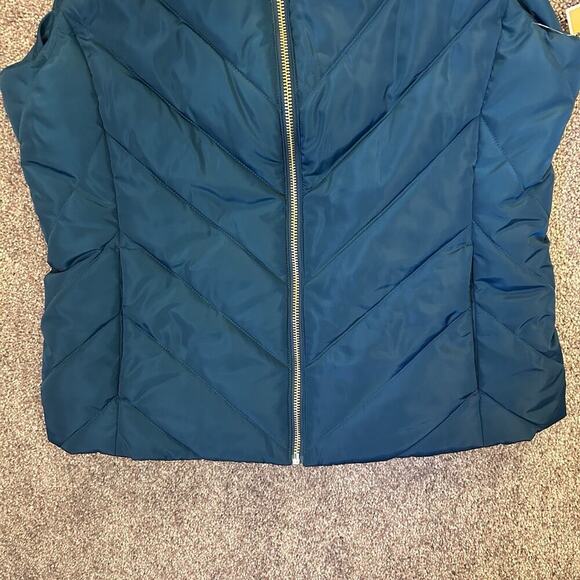 Michael Kors Women's Quilted Vest Full Zip Luxe Teal Size S - Small - NWT $125 - Picture 4 of 15